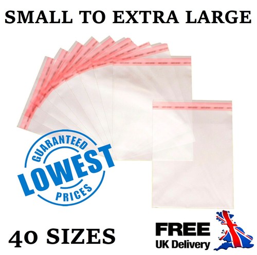 Clear cello display bags self - clear,
