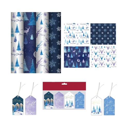 Blue christmas wrapping - x, 4m