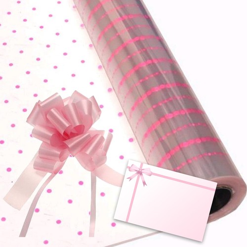 Pink dot cellophane gift - pink,