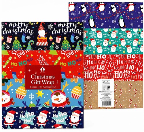 Sheets xmas gift wrap flat - 16,