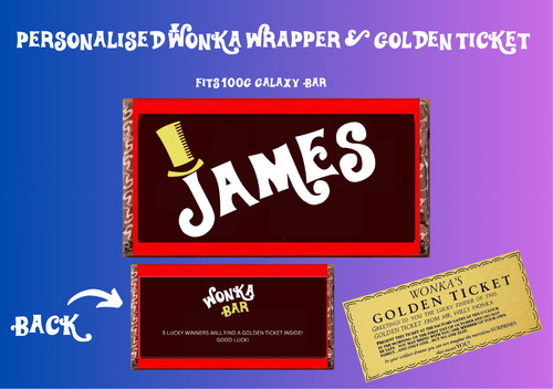 Personalised wonka chocolate - personalised,