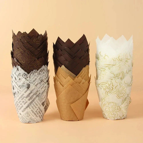 50pcs tulip cupcake liners - tulip,